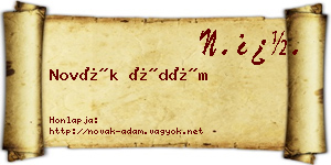 Novák Ádám névjegykártya